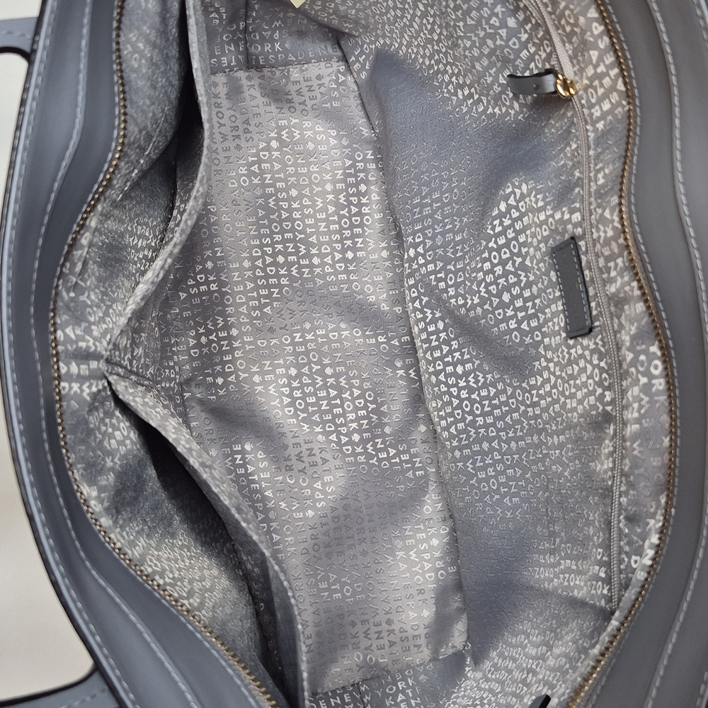 Kate Spade Grey 🩶 OVERSIZED Tote Bag Zip Closure - Picture 14 of 17